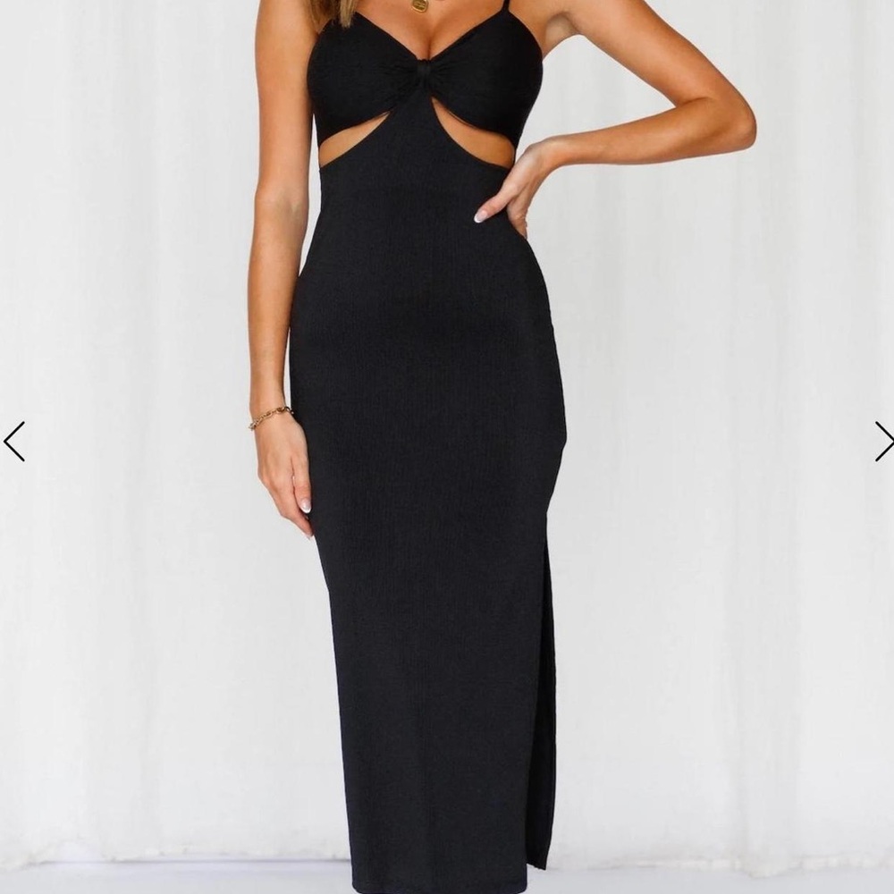 Hello Molly Midnight Rush Black Maxi Dress!🪐